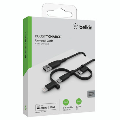 Belkin BOOST Charge Univ. Cable 1,2m Lightn./Micro/USB-C - USB-A