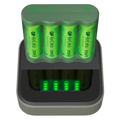 GP ReCyko B4D45 4-fold LCD 4Port Docking St. + 4x AA NiMh 2100mAh