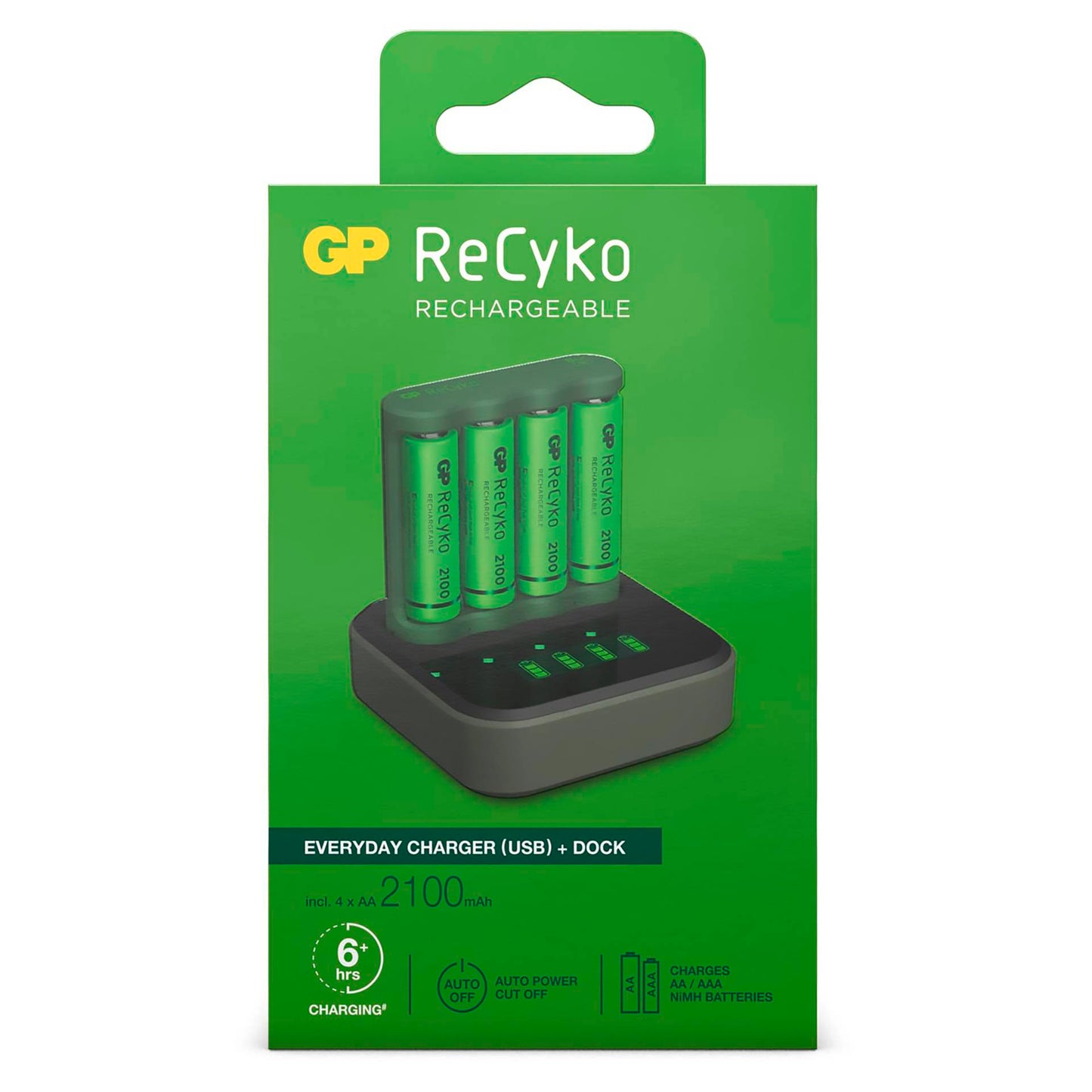 GP ReCyko B4D45 4-fold LCD 4Port Docking St. + 4x AA NiMh 2100mAh