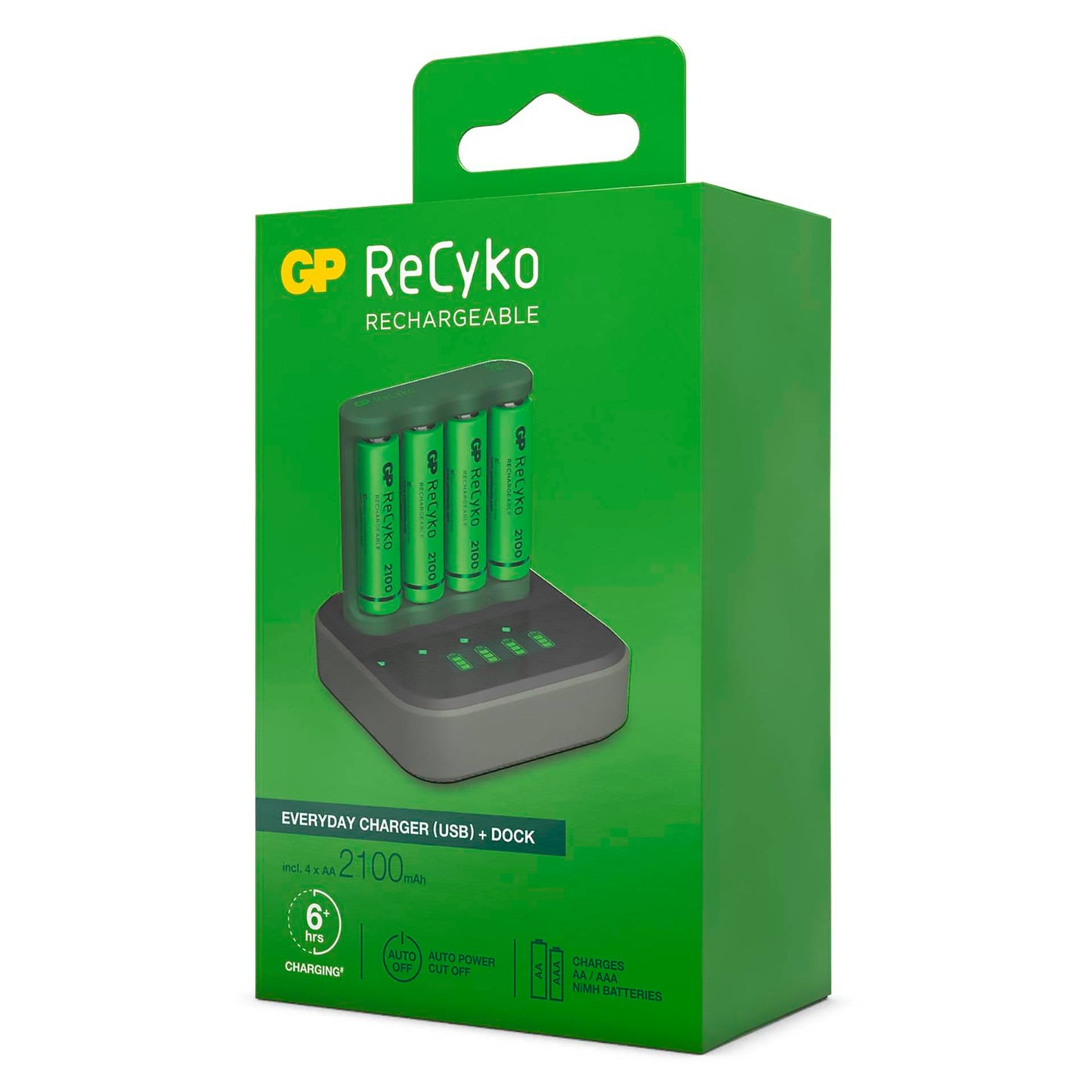 GP ReCyko B4D45 4-fold LCD 4Port Docking St. + 4x AA NiMh 2100mAh