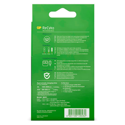 GP ReCyko M451/270 4-Port USB Charger incl. 4xAA NiMh 2600mAh