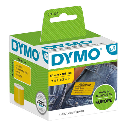 Dymo Coloured Labels 54 x 101 mm 220 pcs black yellow