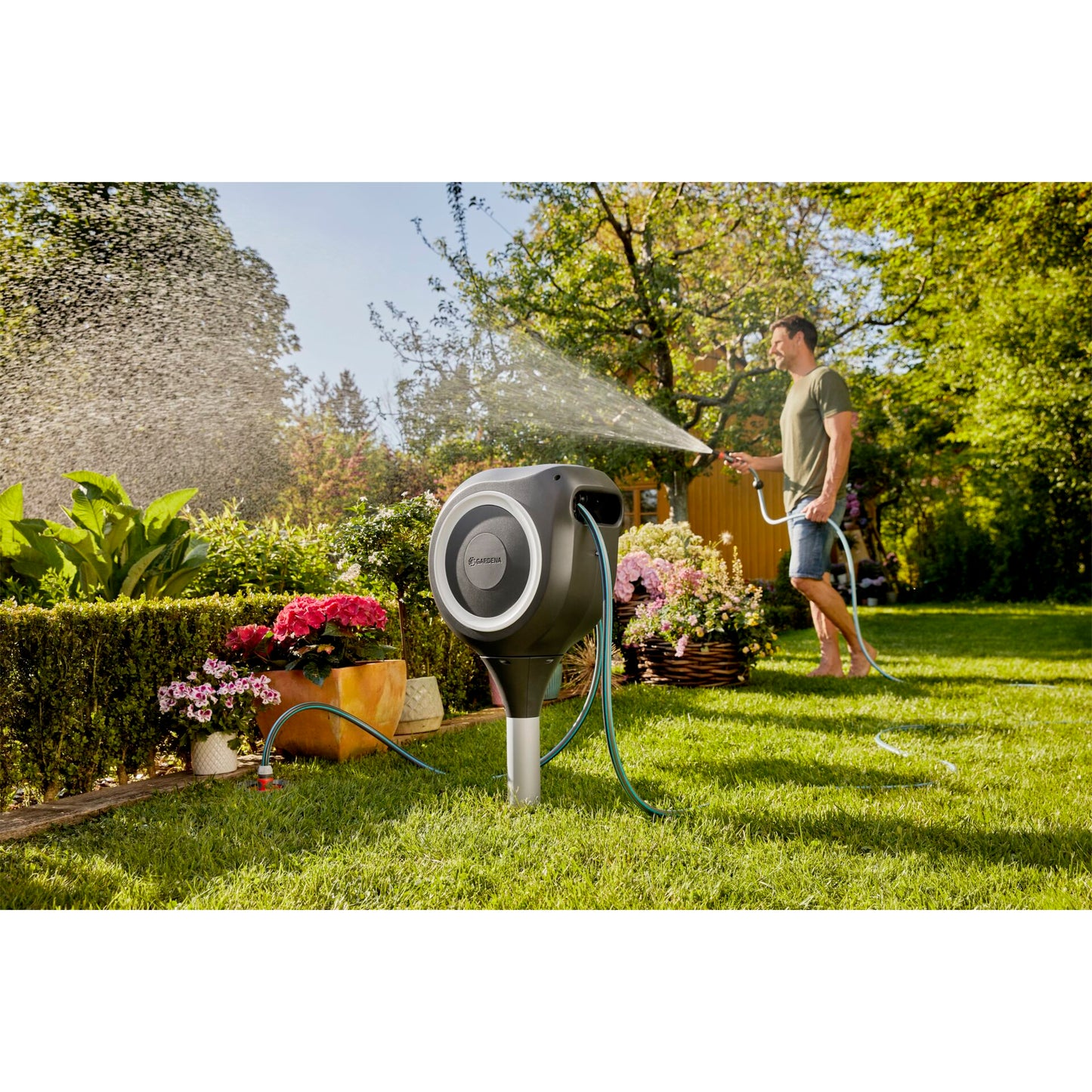 Gardena Garden Hose Box RollUp S (white) 15 m