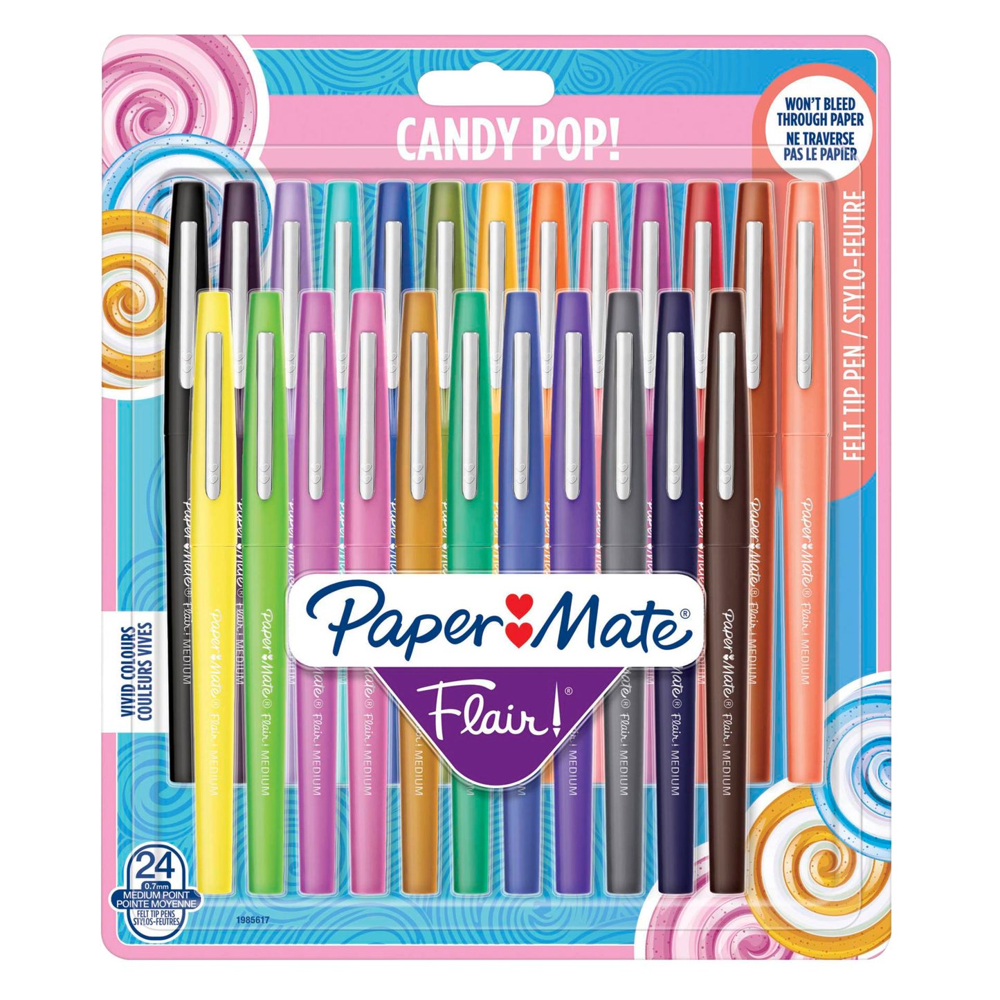 1x24 Paper Mate Felt Tip Pen Flair Candy Pop M 1,0 mm