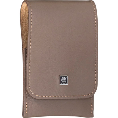 Zwilling PREMIUM snap fastener leather case, taupe, 4 pcs.