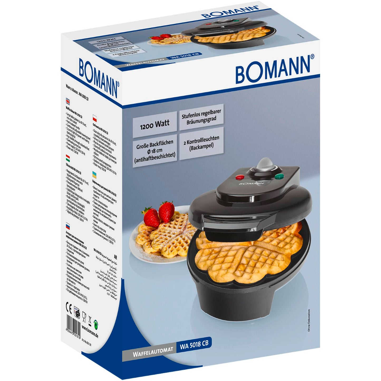 Bomann WA 5018 CB black Heart Waffle Maker