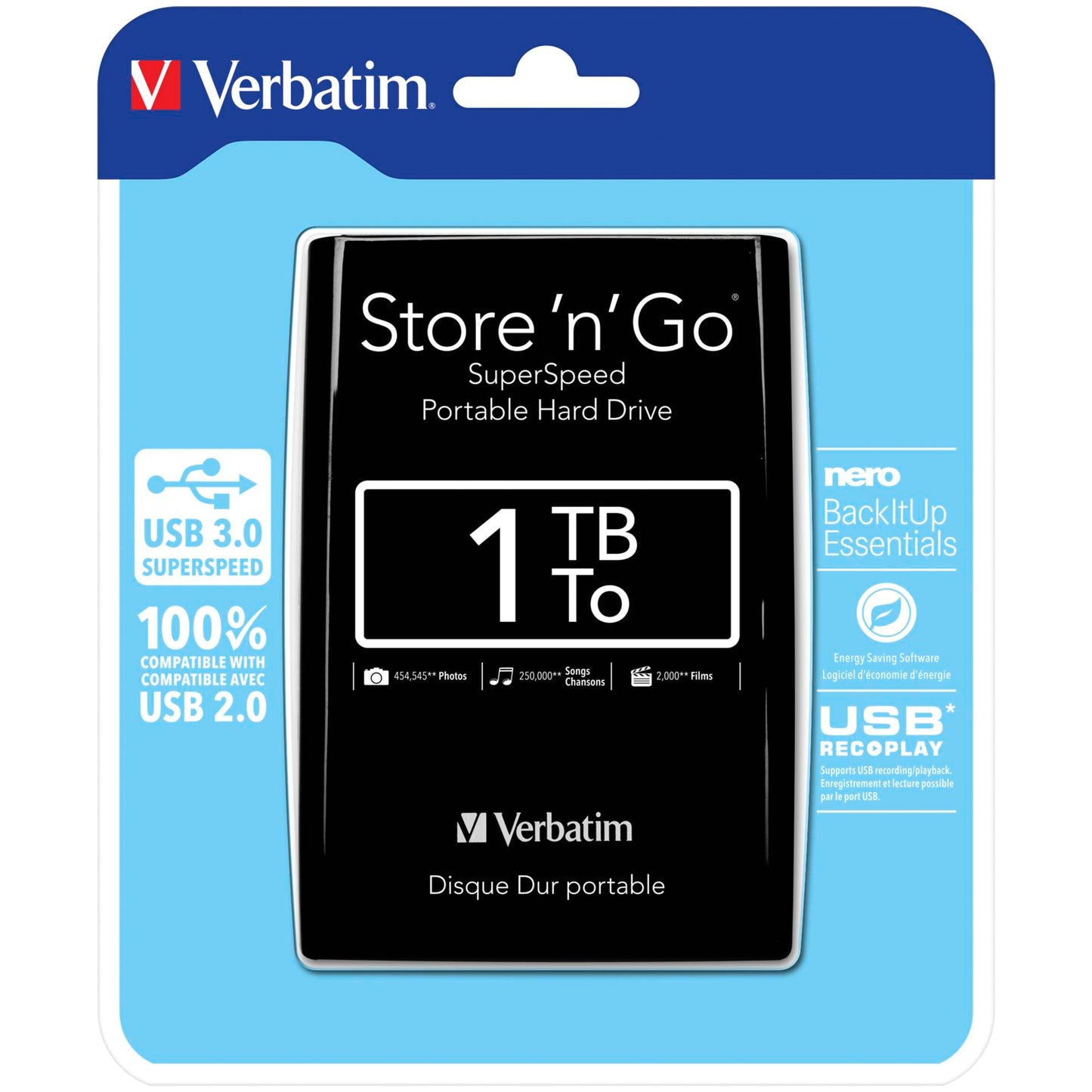 Verbatim Store n Go 2,5      1TB USB 3.0 black              53023
