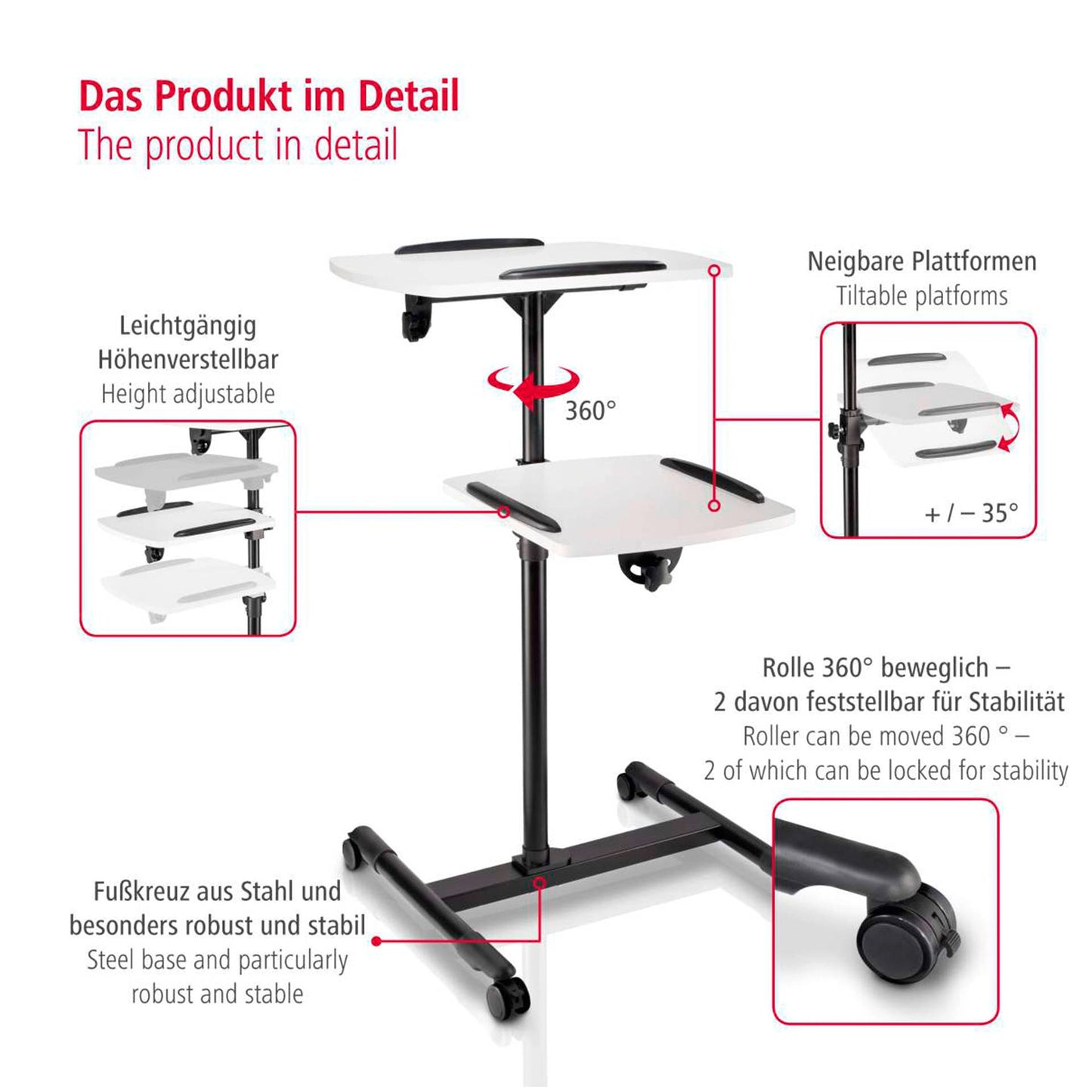 Hama Beamer Table with 2 Levels 77510