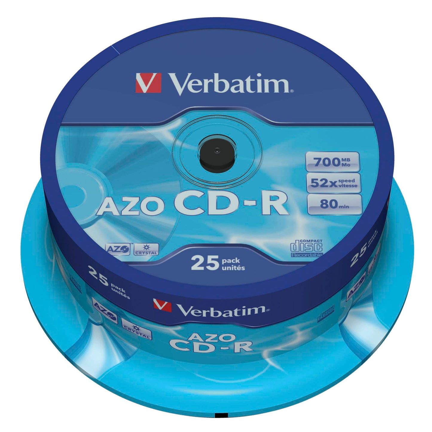 1x25 Verbatim Data Life Plus CD-R 80, 52x Speed, cake box