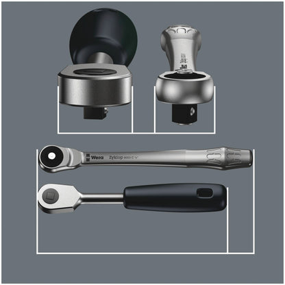 Wera 8003 B Zyklop metal ratchet m.Durchsteckvierkant w. 3/8 An