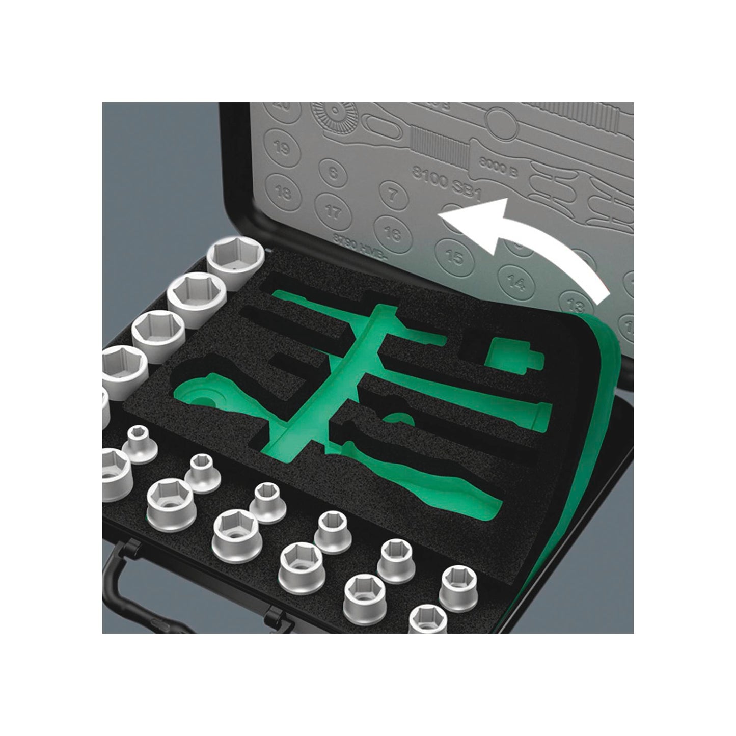 Wera 8100 SB 4 Zyklop Speed Ratchet Set, 3/8   imperial