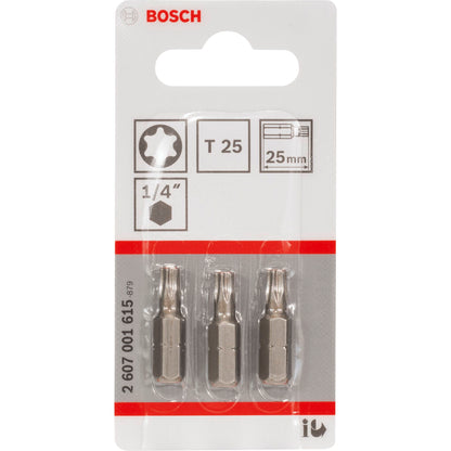 Bosch 3pcs. Screwdriver Bits T25 XH 25mm
