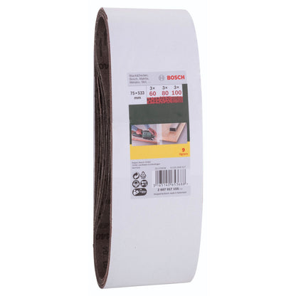 Bosch Prom 9-pcs Sanding Band Promo Pack 75X533mm