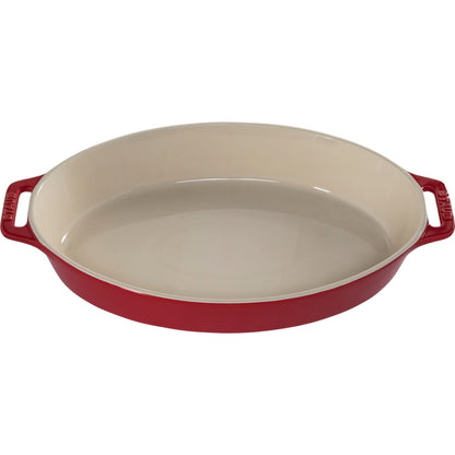 Staub Oval Dish Ceramic, oval, Red , 37cm