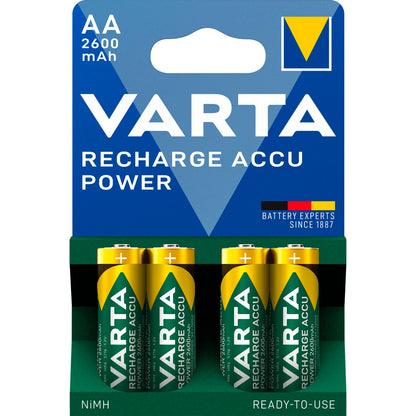 1x4 Varta Rechargeable Accu AA NiMH 2600 mAh Mignon