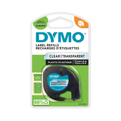 Dymo Letratag Band Plastik transparent 12 mm x 4 m