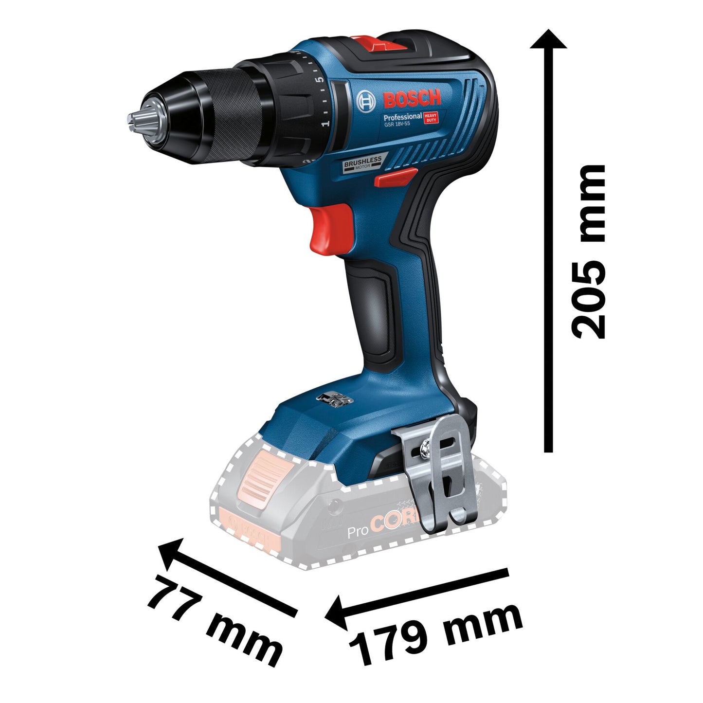 Bosch GSR 18V-55 Cordless Drill Driver