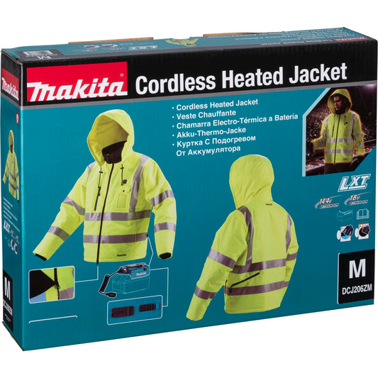 Makita DCJ206Z Gr.M yellow Akku Thermo Jacket
