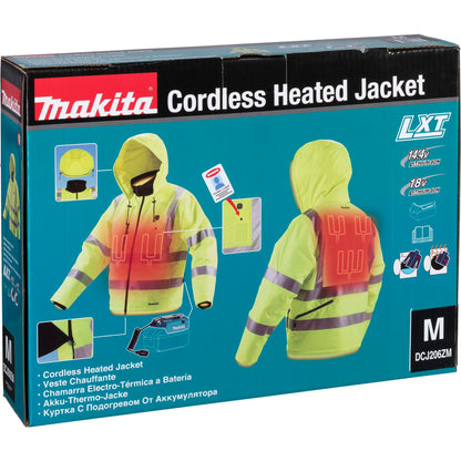 Makita DCJ206Z Gr.M yellow Akku Thermo Jacket