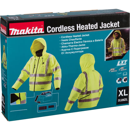 Makita DCJ206Z Gr. XL yellow Akku Thermo Jacket