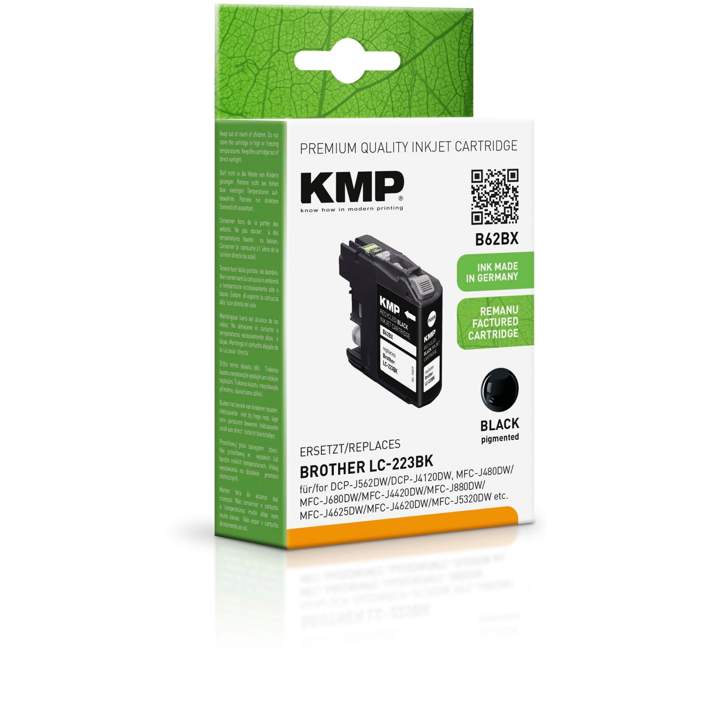 KMP B62BX ink cartridge black compatible w. Brother LC-223 BK