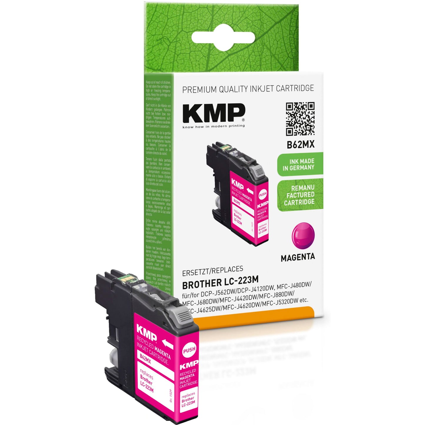 KMP B62MX ink cartridge magenta compatible with Brother LC-223 M