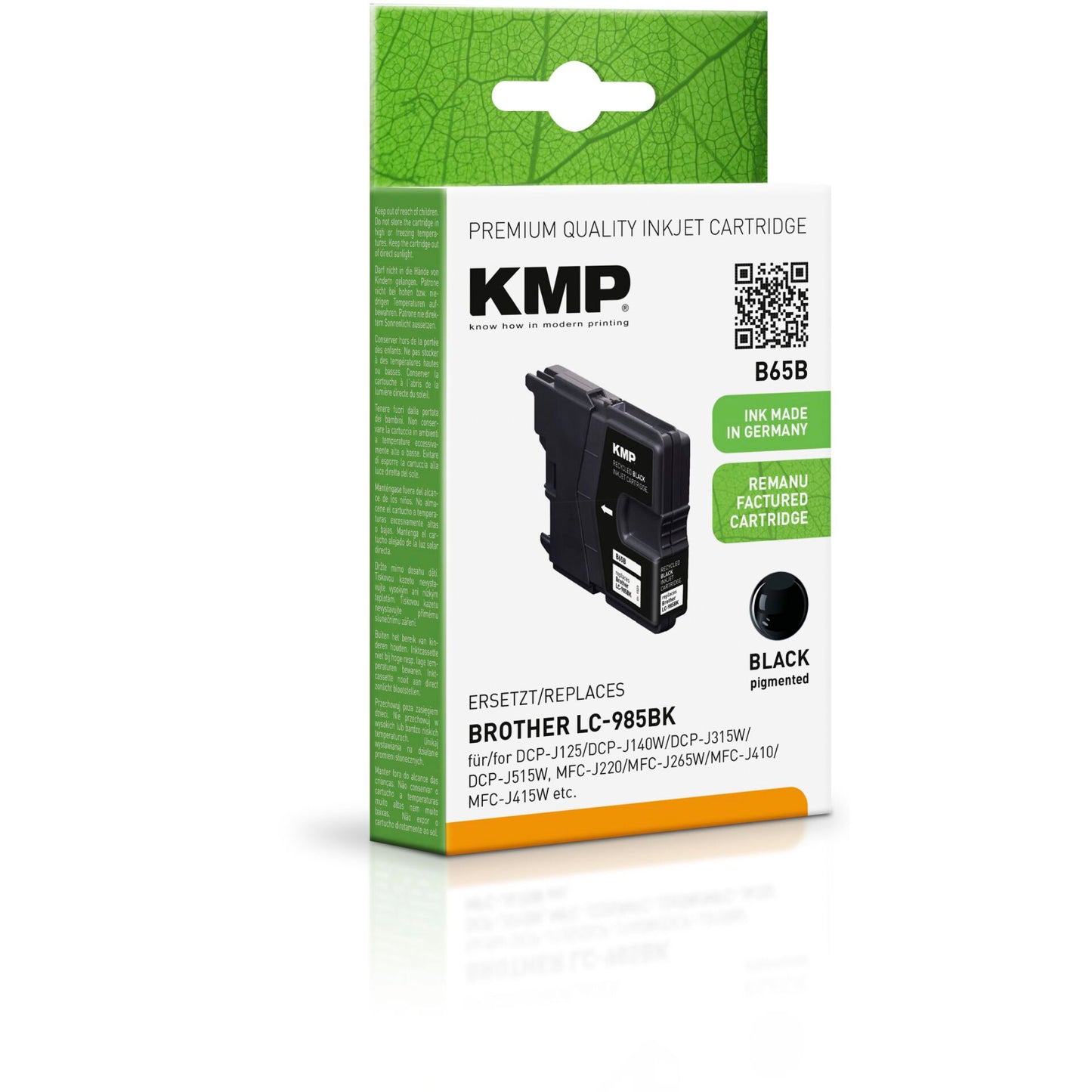 KMP B65B ink cartridge black compatible w. Brother LC-985 BK