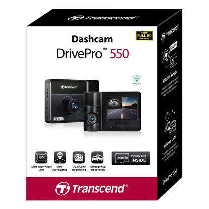 Transcend DrivePro 550 Dual 1080 2 Lenses incl. 64GB microSDXC