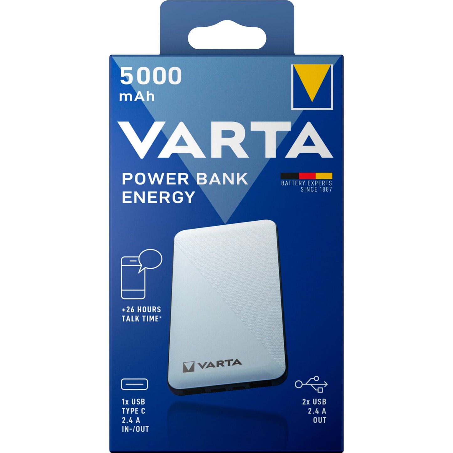 Varta Power Bank Energy 5000 5.000mAh, 2xUSB A, 1xUSB C