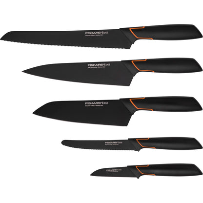 Fiskars kitchen knife Edge Black Stone Set 5 Knives
