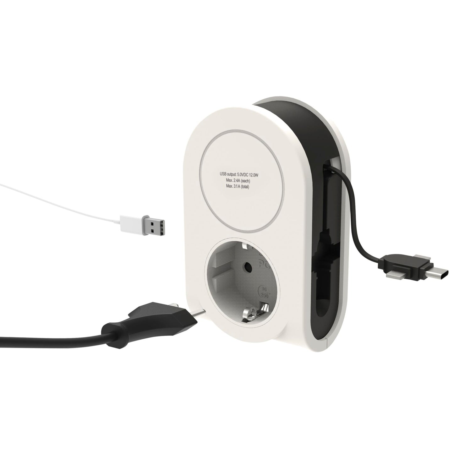 REV USB Charger Flex 3in1 0,8 m + 1x socket