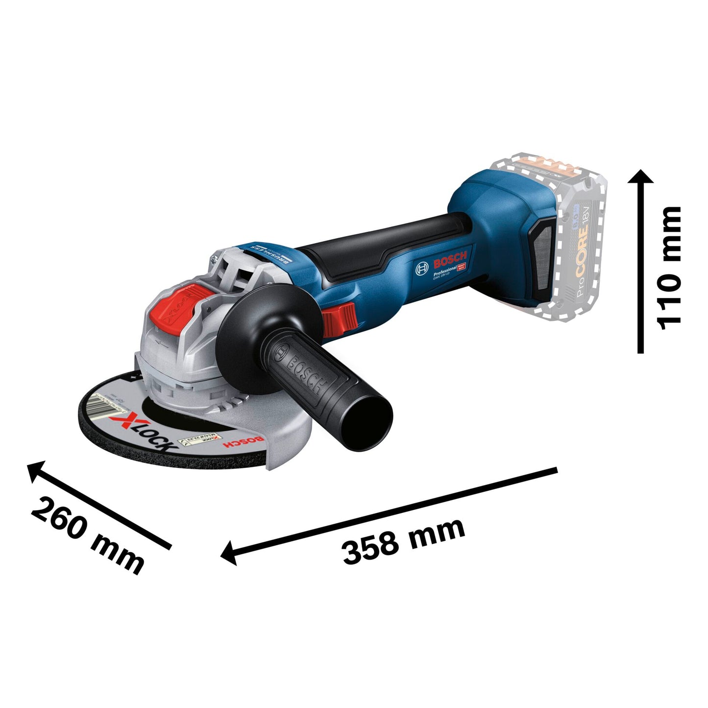 Bosch GWX 18V-10 solo CLC Cordless Angle Grinder