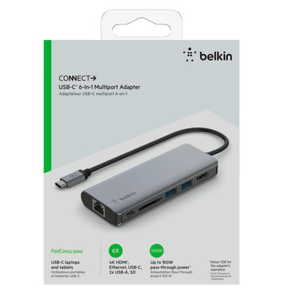 Belkin CONNECT USB-C 6-in-1 Multiport-Adapter    AVC008btSGY
