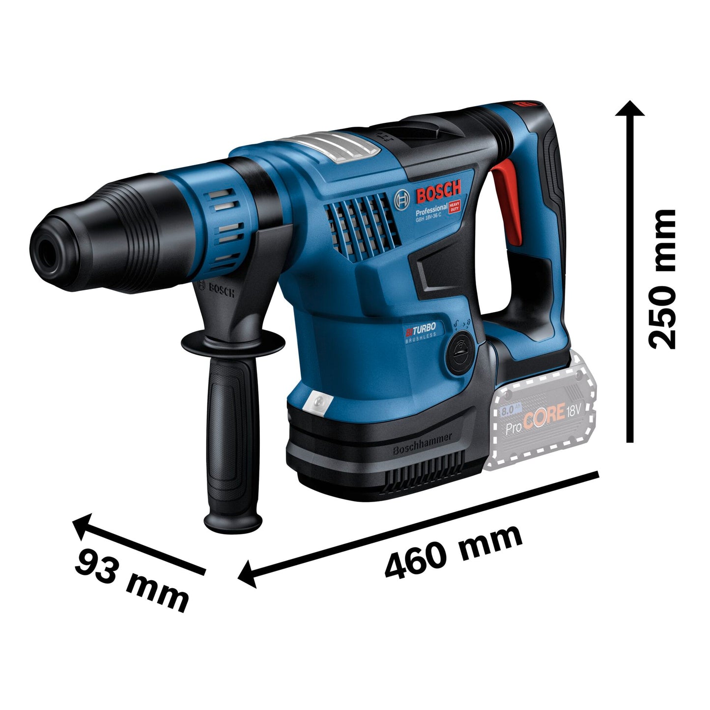 Bosch GBH 18V-36 C Kit im Case Cordless Combi Drill