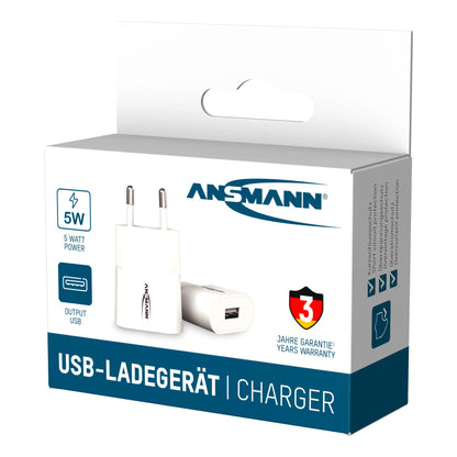Ansmann Home Charger HC105w 1xUSB 1000mA white