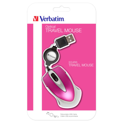 Verbatim Go Mini Optical Travel Mouse Hot Pink      49021