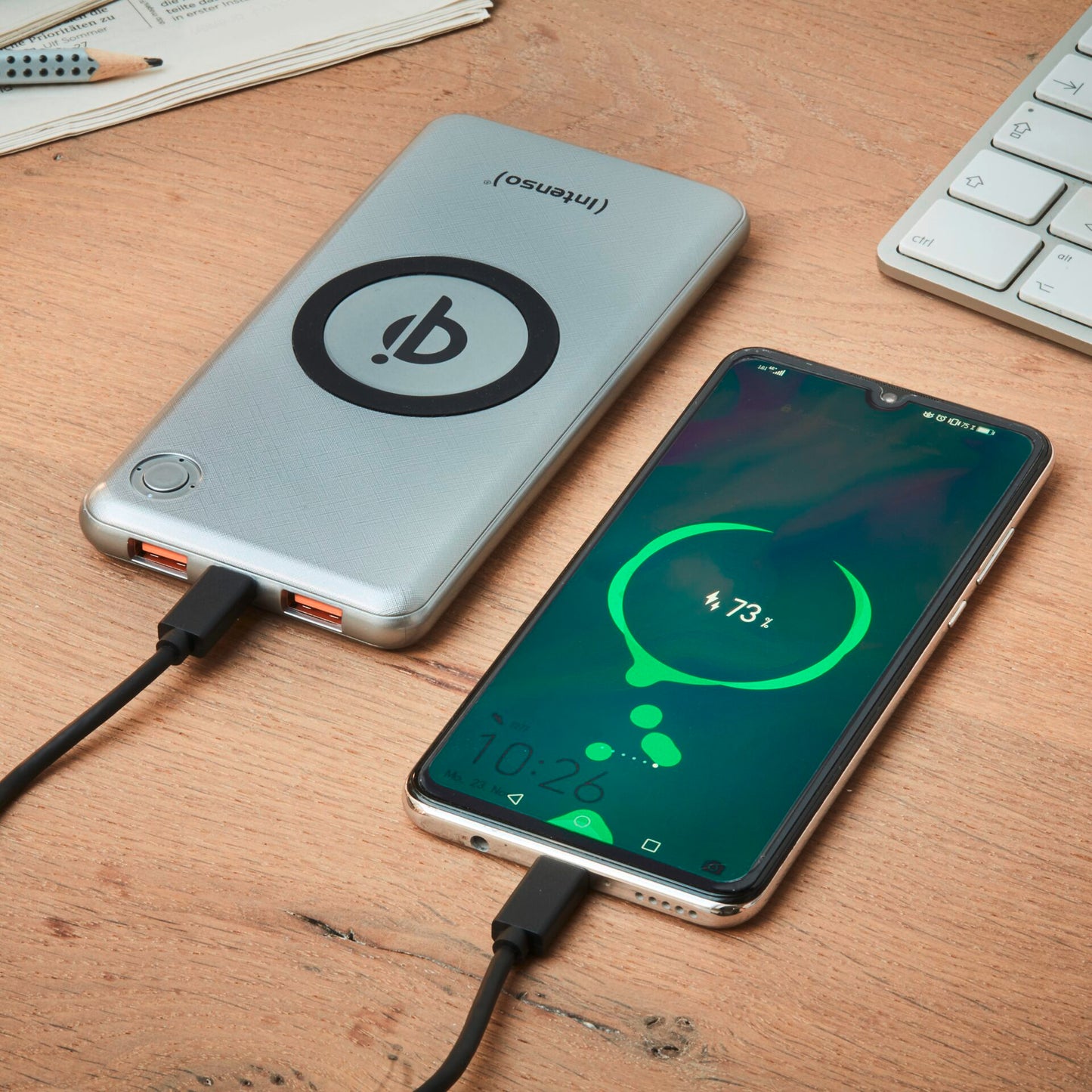 Intenso Powerbank WPD10000 silver incl. Wireless Charger
