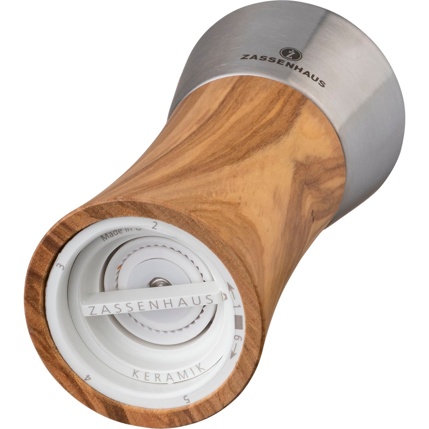 Zassenhaus salt mill Augsburg Olive Wood, 14 cm