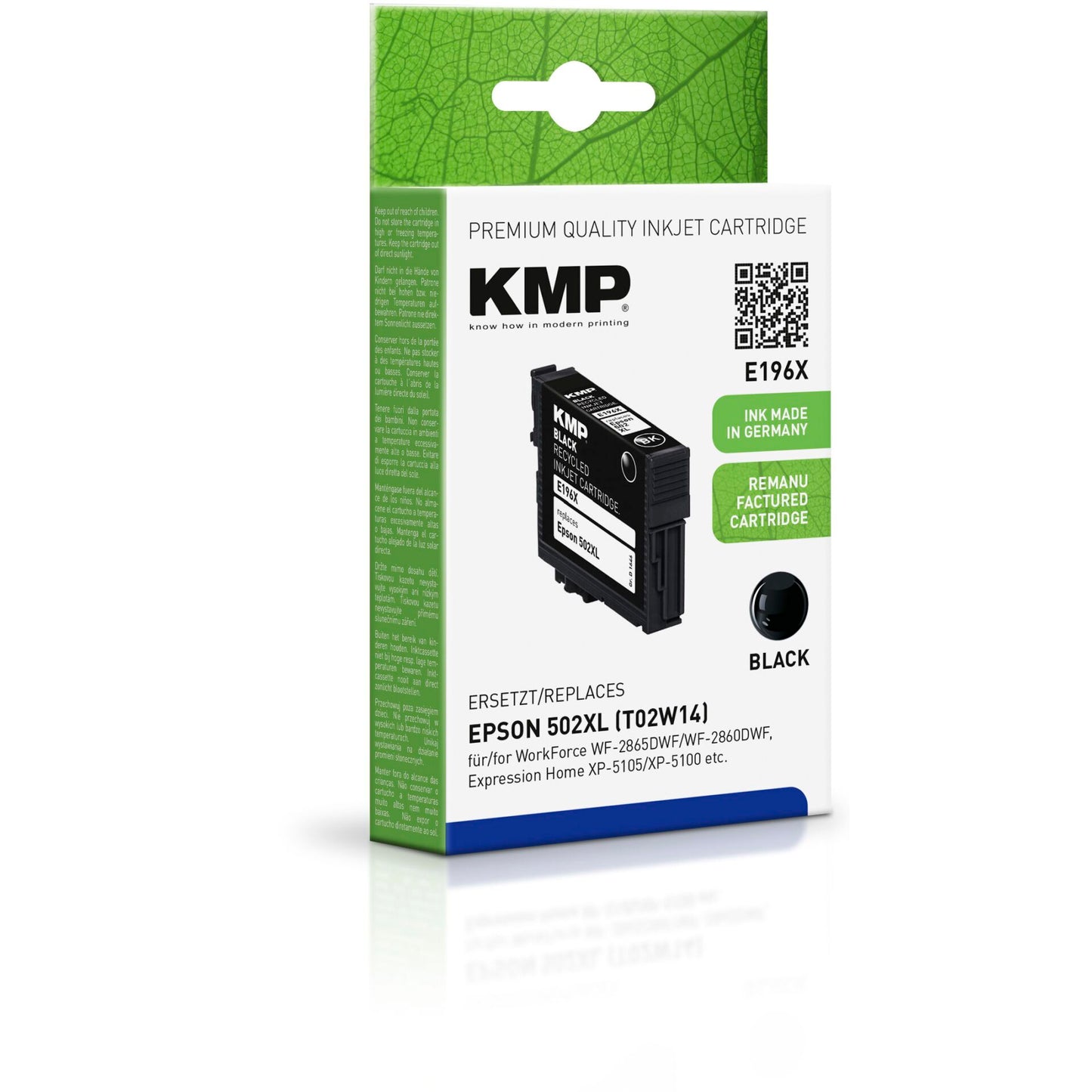 KMP E196X ink cartridge black compatible with Epson T 02W1