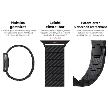 Pitaka Carbon Fiber Link Bracelet Modern Band 38-40mm