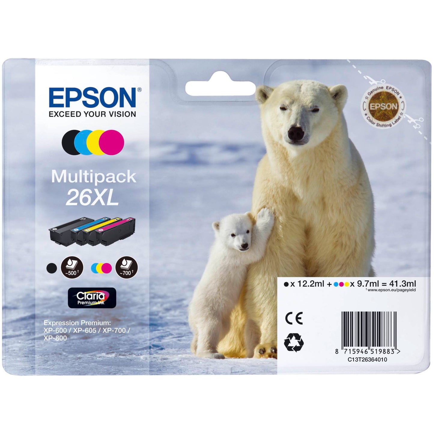 Epson Claria Premium XL T 263 Multipack BK/C/M/Y        T 2636