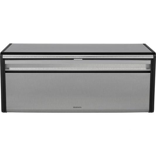Brabantia Fall Front Bread Bin Square Front Matt Steel