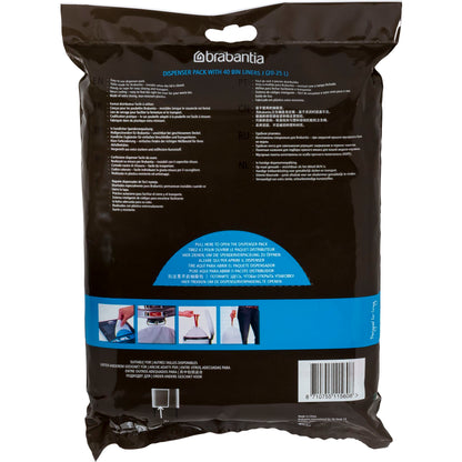 Brabantia PerfectFit Bin Liner Type J 20-25 L, 40 Bags