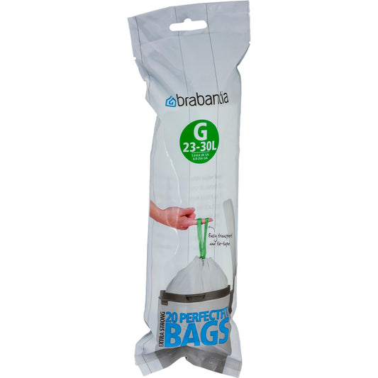 Brabantia PerfectFit Bin Liner Type G 25-30 L, 20 Bags