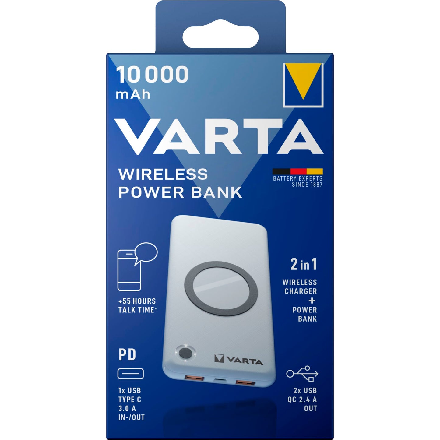 Varta Wireless Power Bank 10000 & Charger USB-C 10W Type 57913