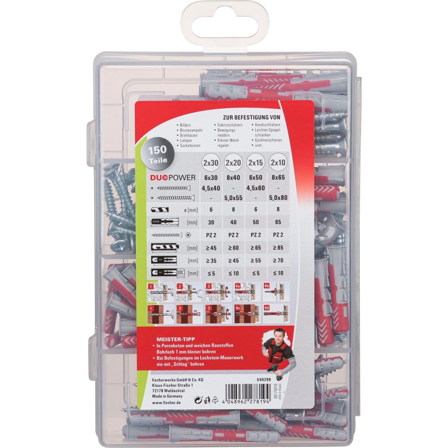 Fischer MeisterBox DuoPower short/long + screws