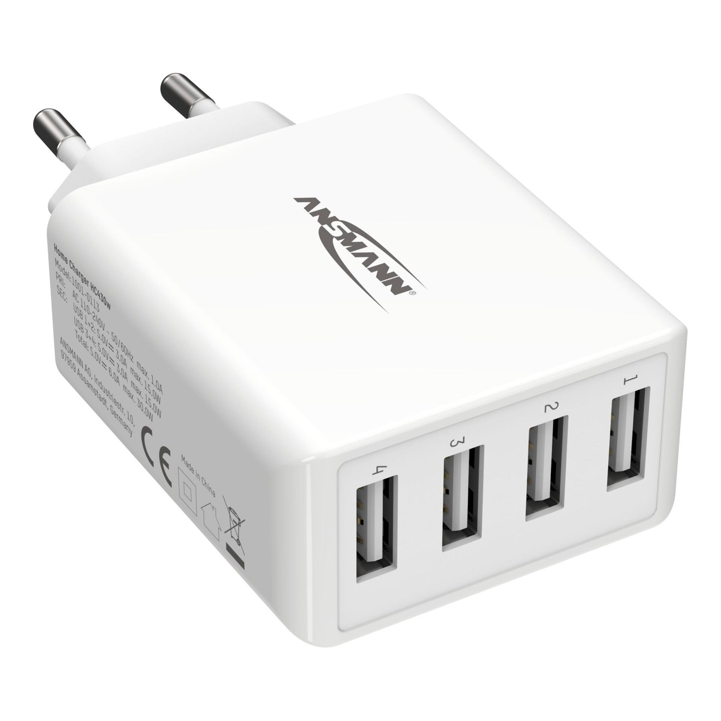 Ansmann Home Charger HC430 4xUSB 3000mA white