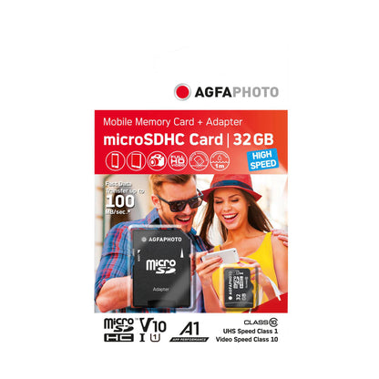AgfaPhoto MicroSDHC UHS-I   32GB High Speed Class 10 U1 + Adapter
