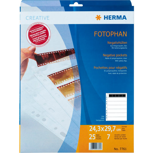 Herma Negative pockets PP clear 25 Sheets/5-Strips 7761