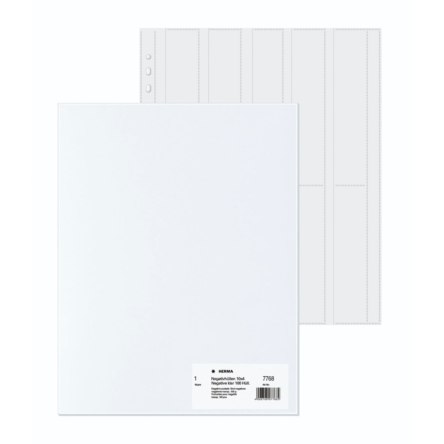Herma Negative pockets PP clear 100 Sheets/4-Strips         7768